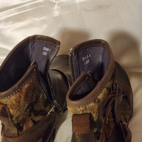 OTTO Brown and Camouflage Leather Boots - Picture 16 of 16